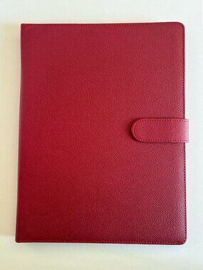 Stuller Red Leather Padfolio Notebook Case w/ Pen & Notepad Executive Portfolio